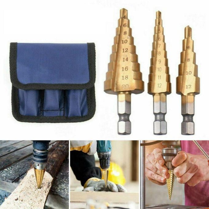 HSS Step Cone Drill Bit Triangle  Shank Cone Hole  Taper