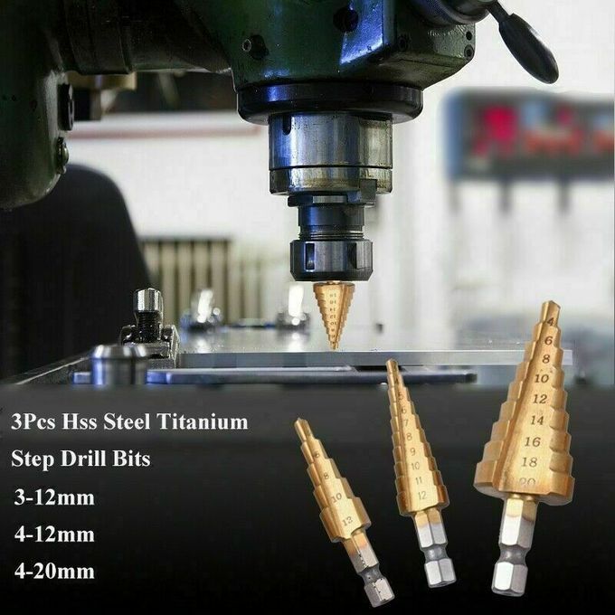 HSS Step Cone Drill Bit Triangle  Shank Cone Hole  Taper