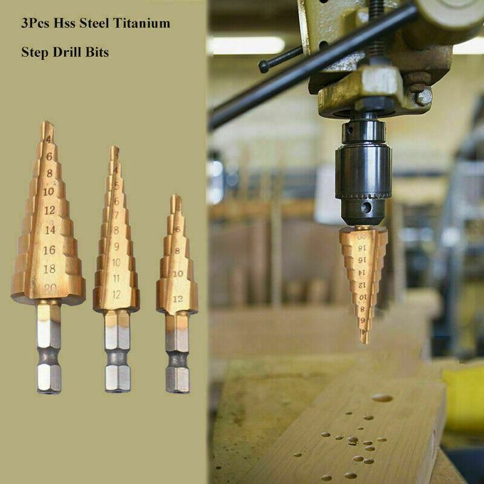 HSS Step Cone Drill Bit Triangle  Shank Cone Hole  Taper