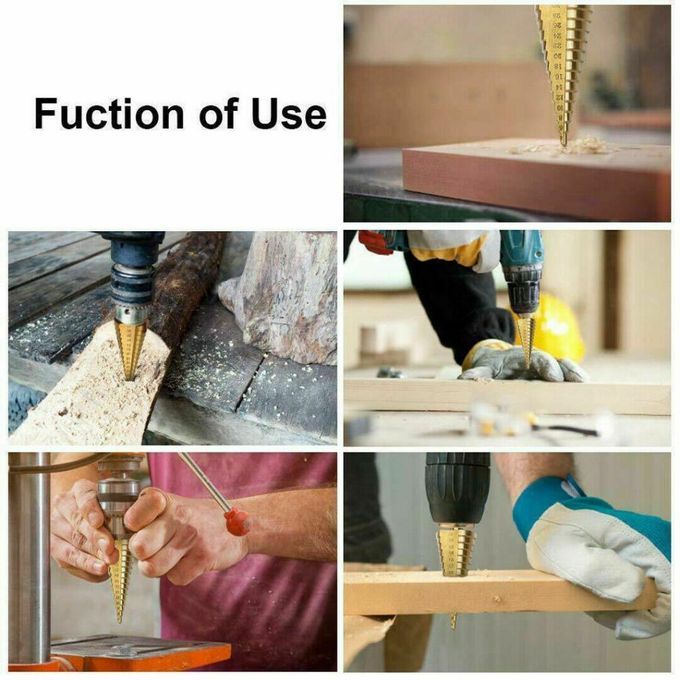 HSS Step Cone Drill Bit Triangle  Shank Cone Hole  Taper