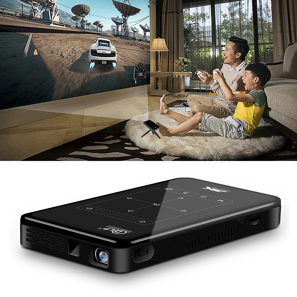 P09 Portable 4K Ultra HD DLP Mini Smart Projector With Infrared Remote Control(Black)