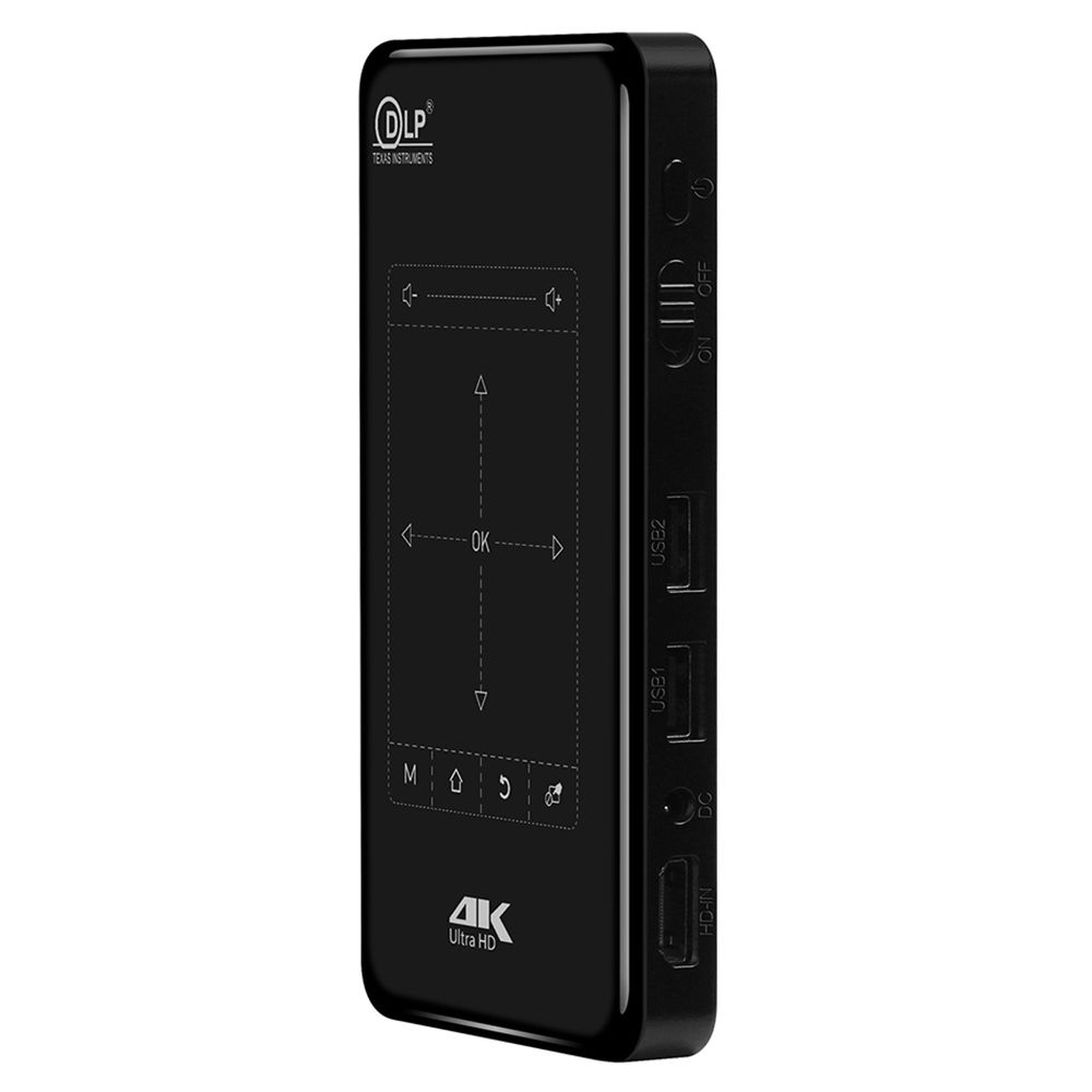 P09 Portable 4K Ultra HD DLP Mini Smart Projector With Infrared Remote Control(Black)