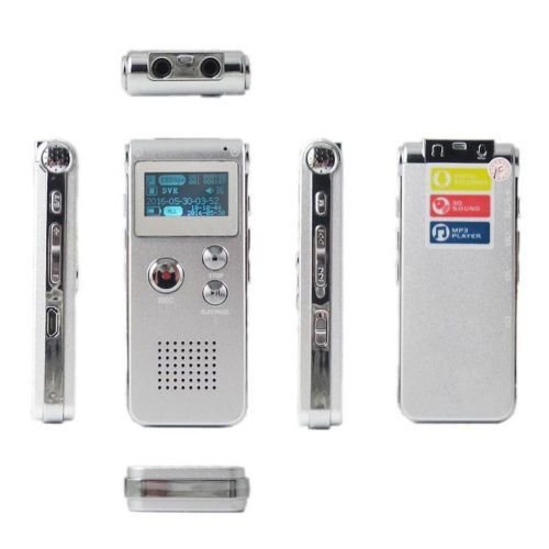 Multifunctional Rechargeable 8GB Voice Recorder-Silver
