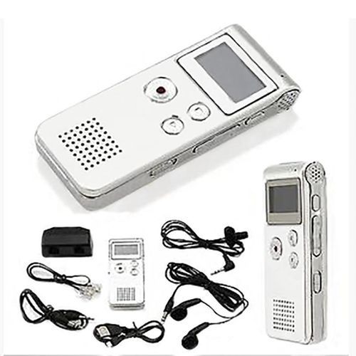 Multifunctional Rechargeable 8GB Voice Recorder-Silver