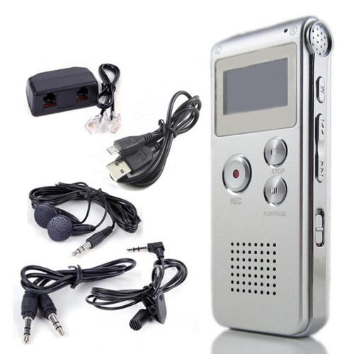 Multifunctional Rechargeable 8GB Voice Recorder-Silver