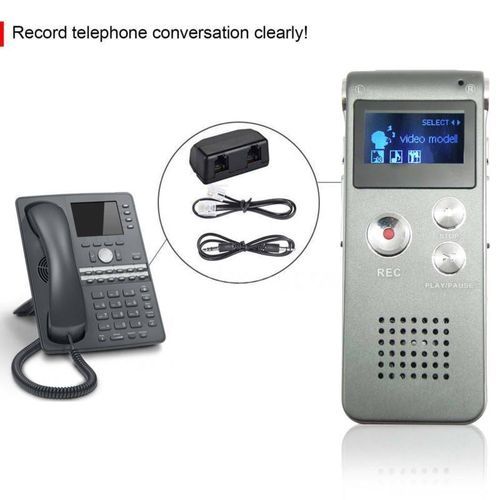 Multifunctional Rechargeable 8GB Voice Recorder-Silver