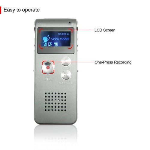 Multifunctional Rechargeable 8GB Voice Recorder-Silver