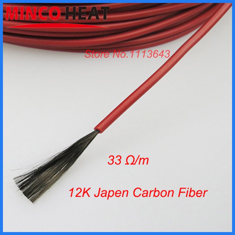 10m 12K 33ohmm Floor Heating Wire Carbon Fiber Heating