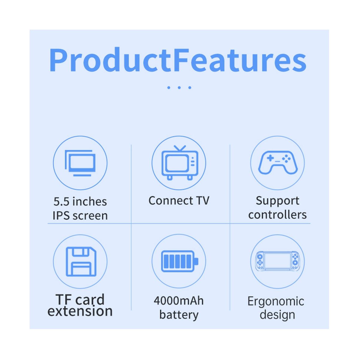 For POWKIDDY X55 Retro Game Console 16G+64G RK3566 5.5 INCH 1280X720 IPS Screen Open-Source Linux Handheld Video Console