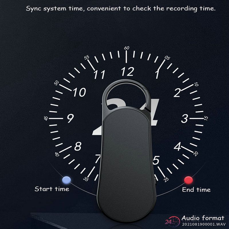 Digital Voice Recorder Built In 8GB To 128GB Key Holder Portable Recording WAV Professional