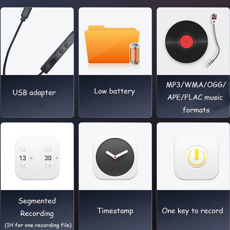 Digital Voice Recorder Built In 8GB To 128GB Key Holder Portable Recording WAV Professional
