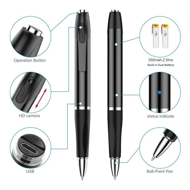 Pen Digtal Voice Recorder & Mini Camera Oculta Professinal Dictaphone Ea Support 8gb-128gb Micro SD