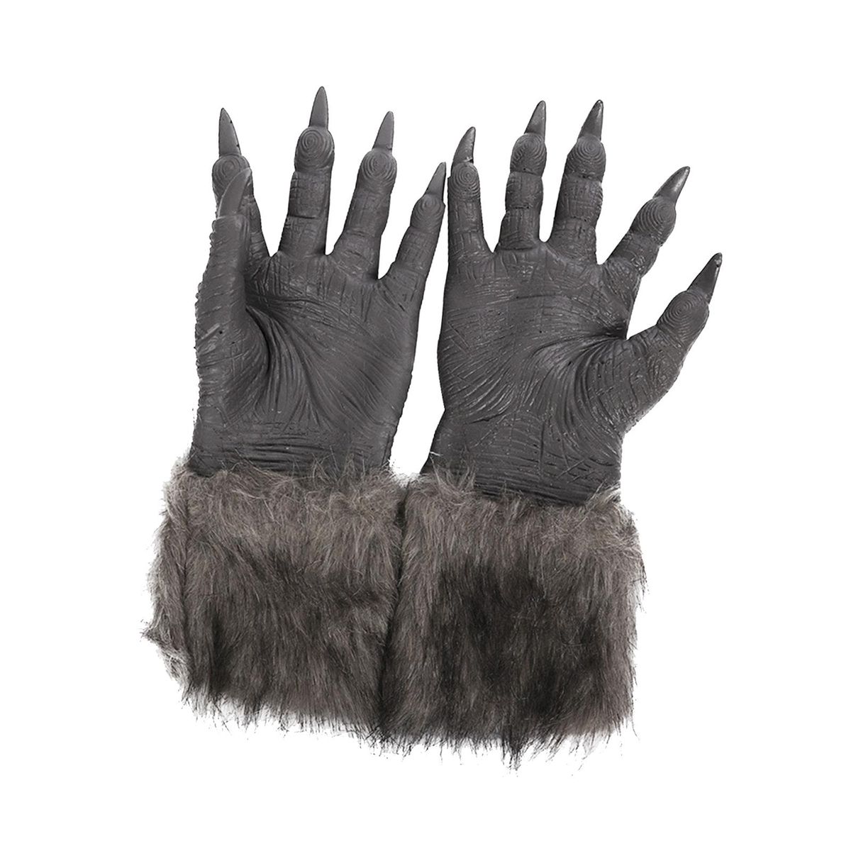 Werewolf Costume Gloves Paws With Claws Grey Scary Monster