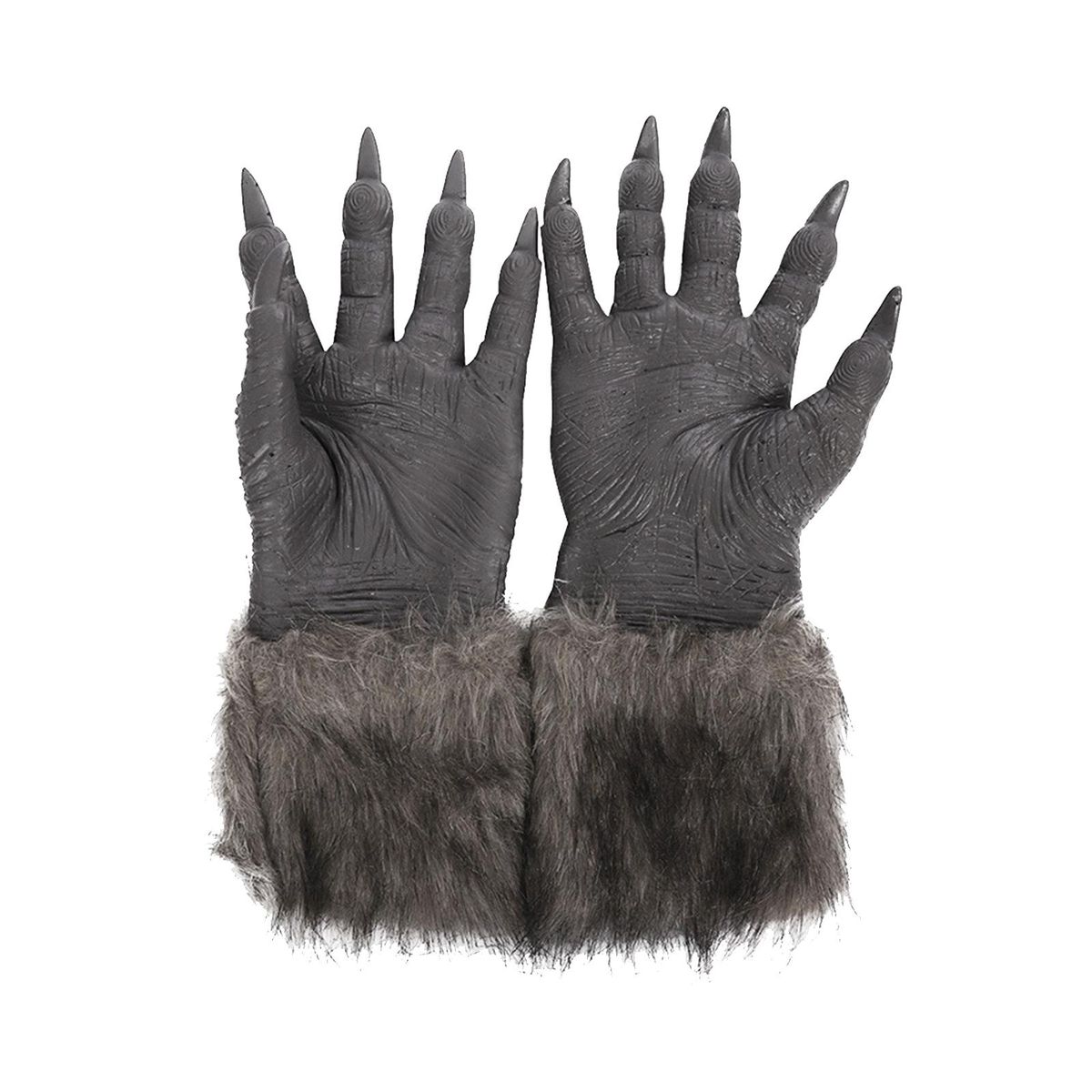 Werewolf Costume Gloves Paws With Claws Grey Scary Monster