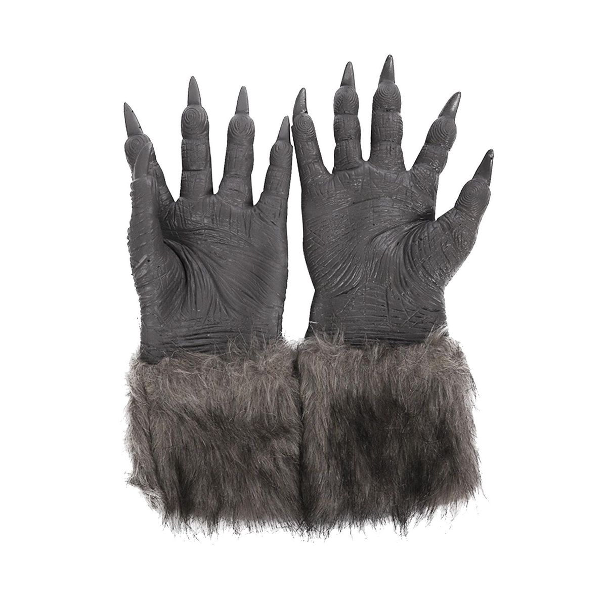 Werewolf Costume Gloves Paws With Claws Grey Scary Monster