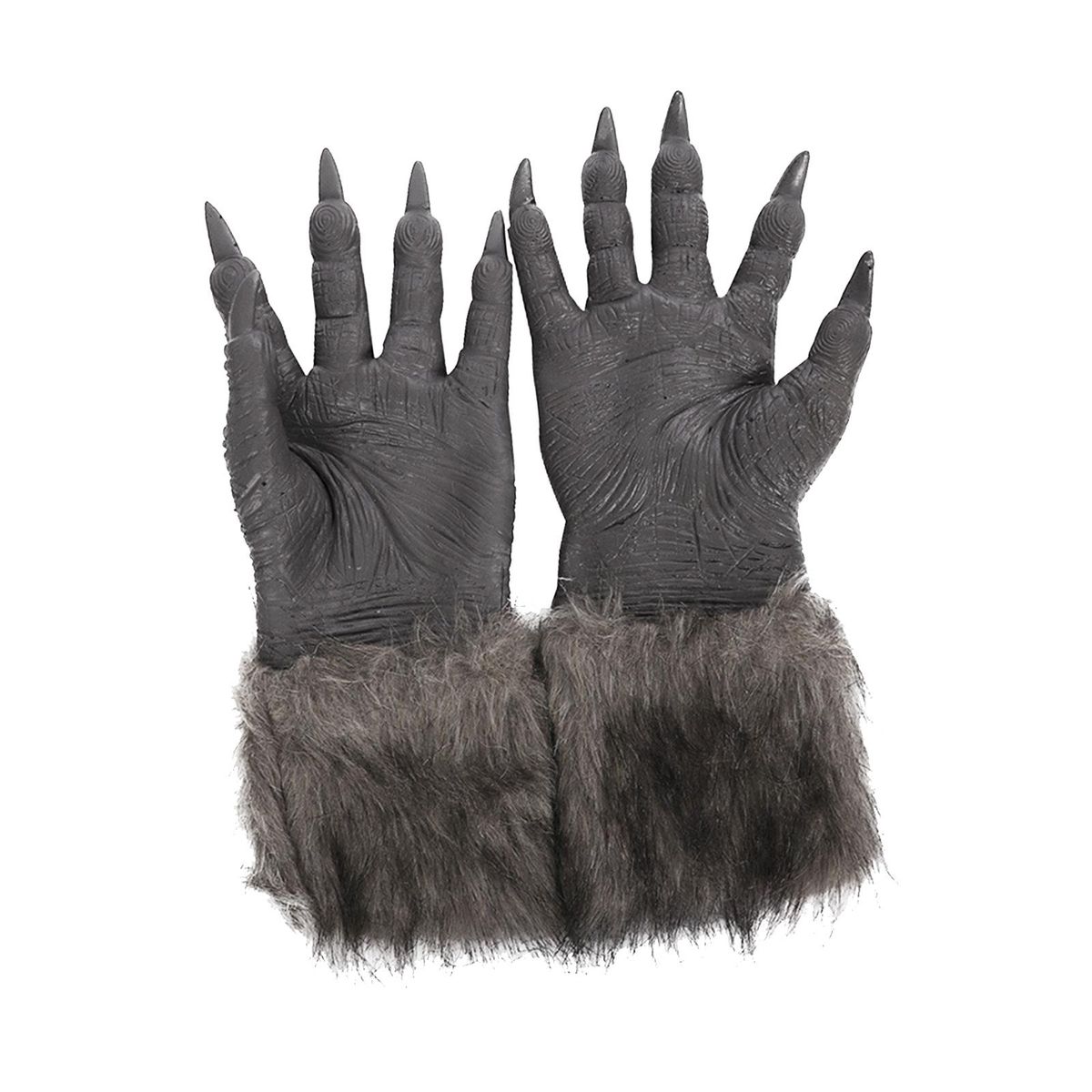 Werewolf Costume Gloves Paws With Claws Grey Scary Monster