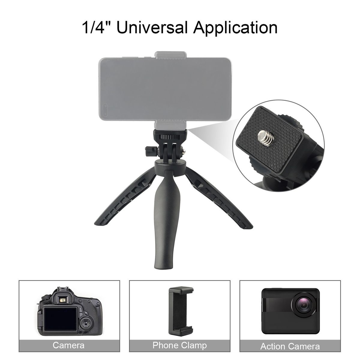 Video Mini Table Tripod 180° Foldable With Universal