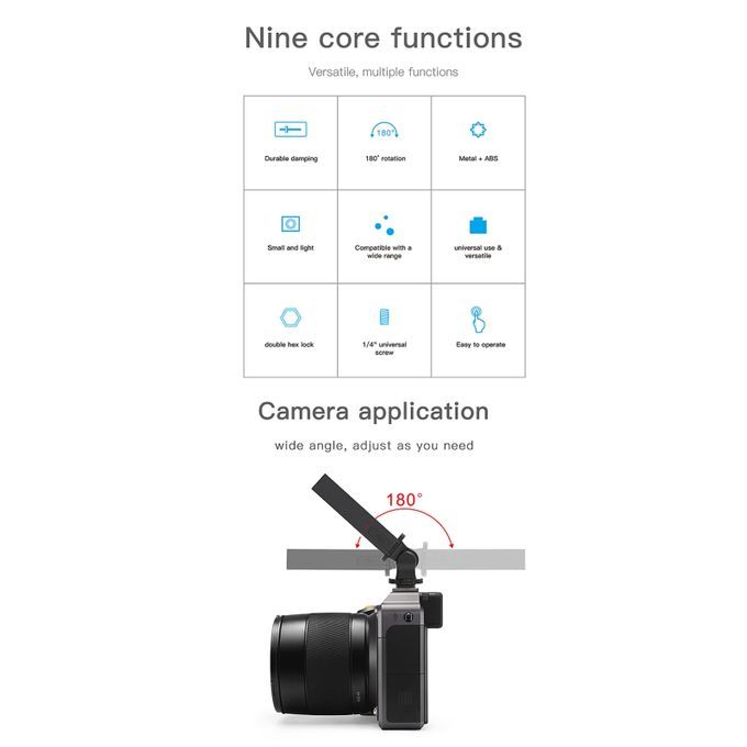 LUXCeO PA1 Camera Universal Hot Shoe Holder Damping Ball-Head Bracket (Black)