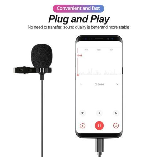 1.5m Mini Condenser Clip-on Lapel Mic (8PIN)