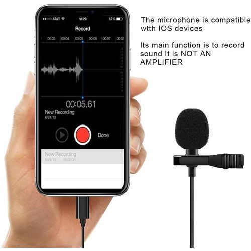 1.5m Mini Condenser Clip-on Lapel Mic (8PIN)