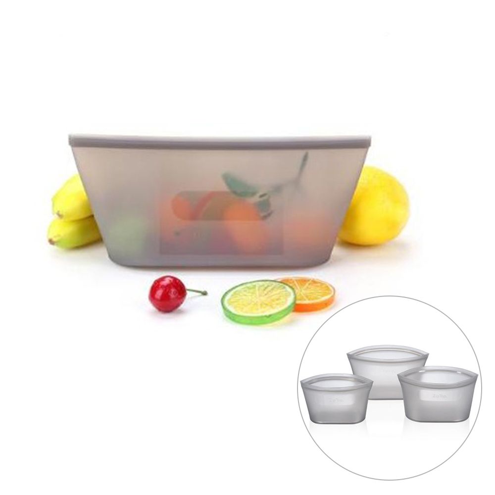 Food Storage Bag Silicone 3Pcs/set Fresh Bowl For Food Meat Reusable Seal Fresh-keeping Bags Freezer Cooking Fresh Bags-Bule-3pcs