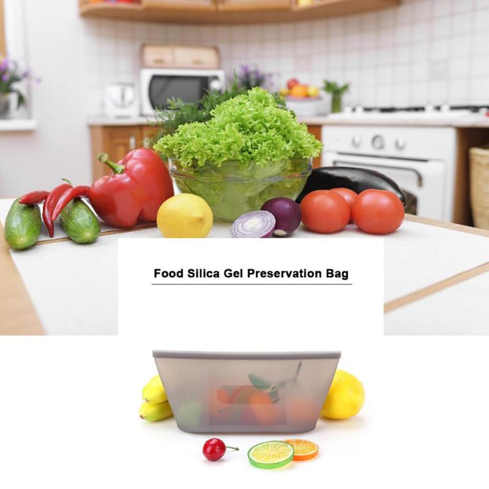 Food Storage Bag Silicone 3Pcs/set Fresh Bowl For Food Meat Reusable Seal Fresh-keeping Bags Freezer Cooking Fresh Bags-Bule-3pcs