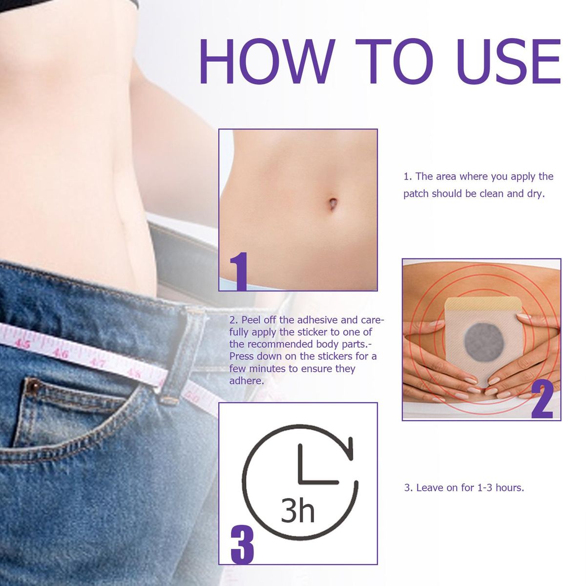 30Pcs Slimming Patches Natural Ingredients Healthy Mild Detoxify Tone Tighten Skin for Arm Belly Hips Legs