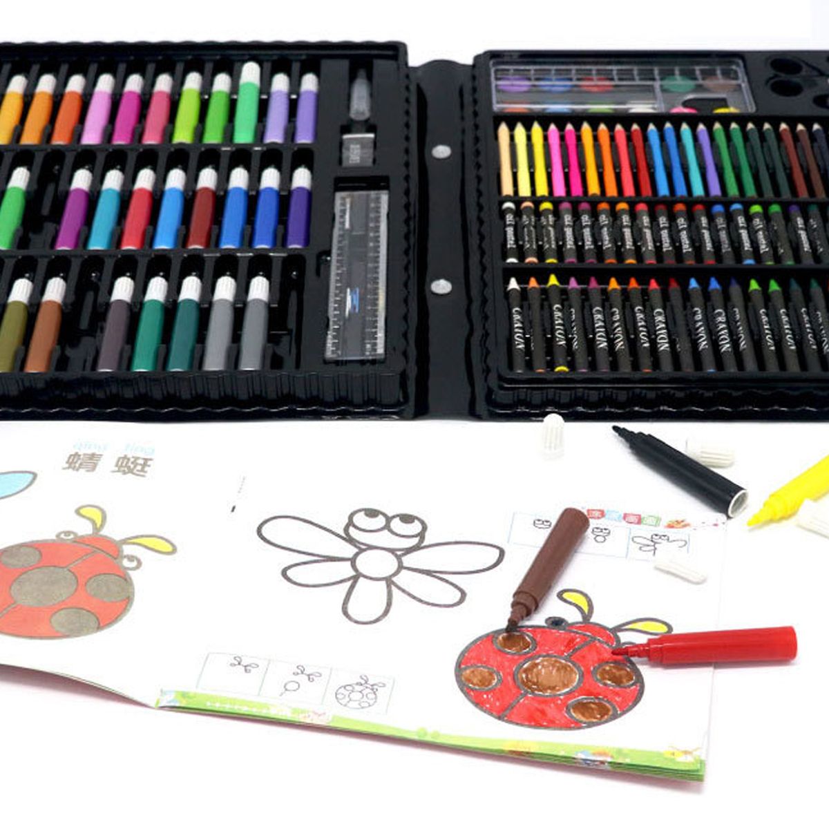 Besegad 168PCS Painting Drawing Art Artist Set Kit For Kids Children Boys Girls Student Christmas Birthday Holiday Festival Gift