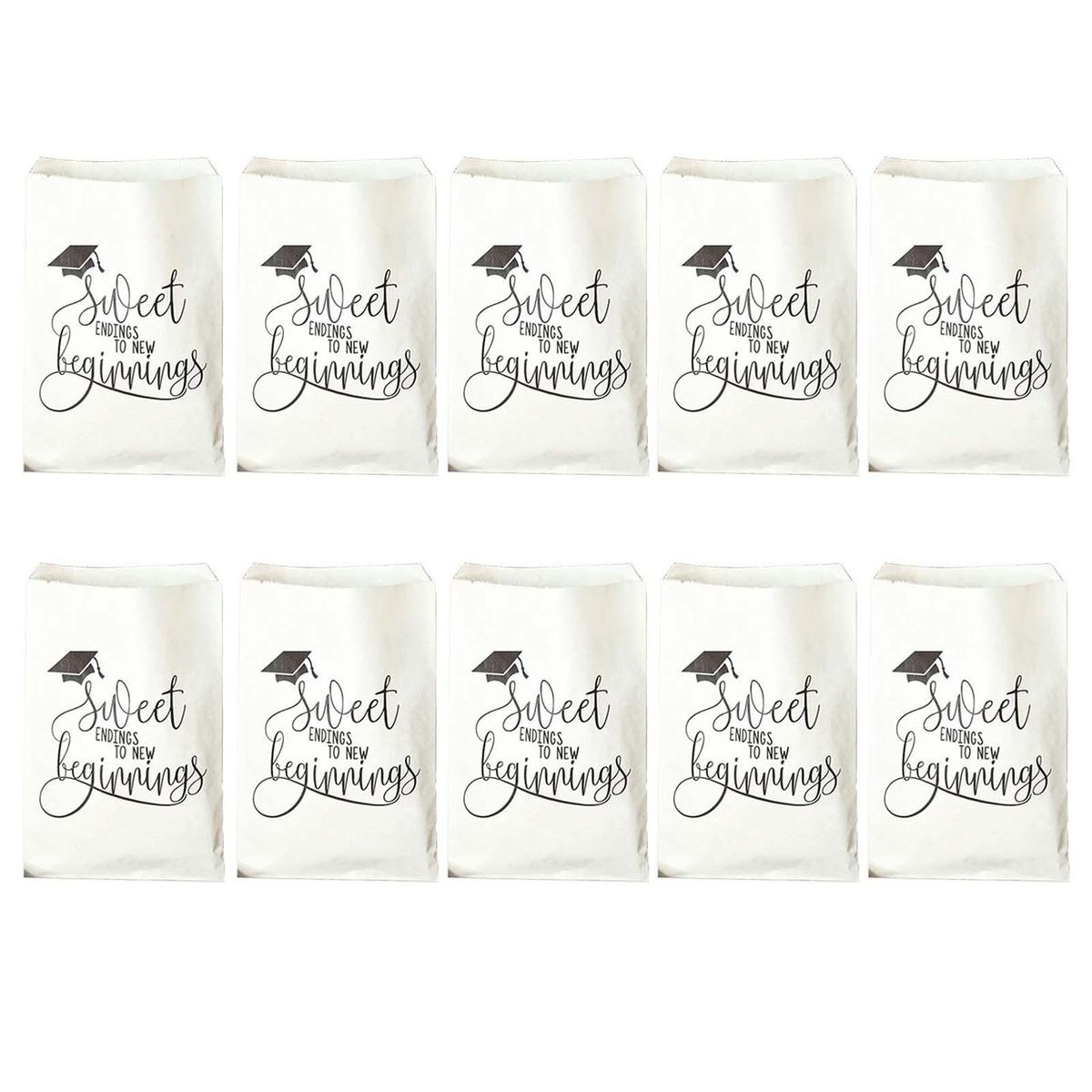 10Pcs Packing Bag Portable Cookie Packing Bag Graduation Gift Pocket White