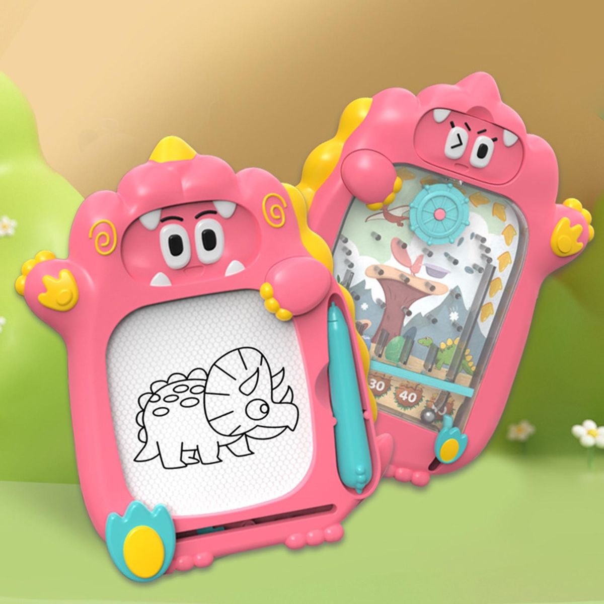 Graffiti Board Magnetic Dinosaur Graffiti Board Pink