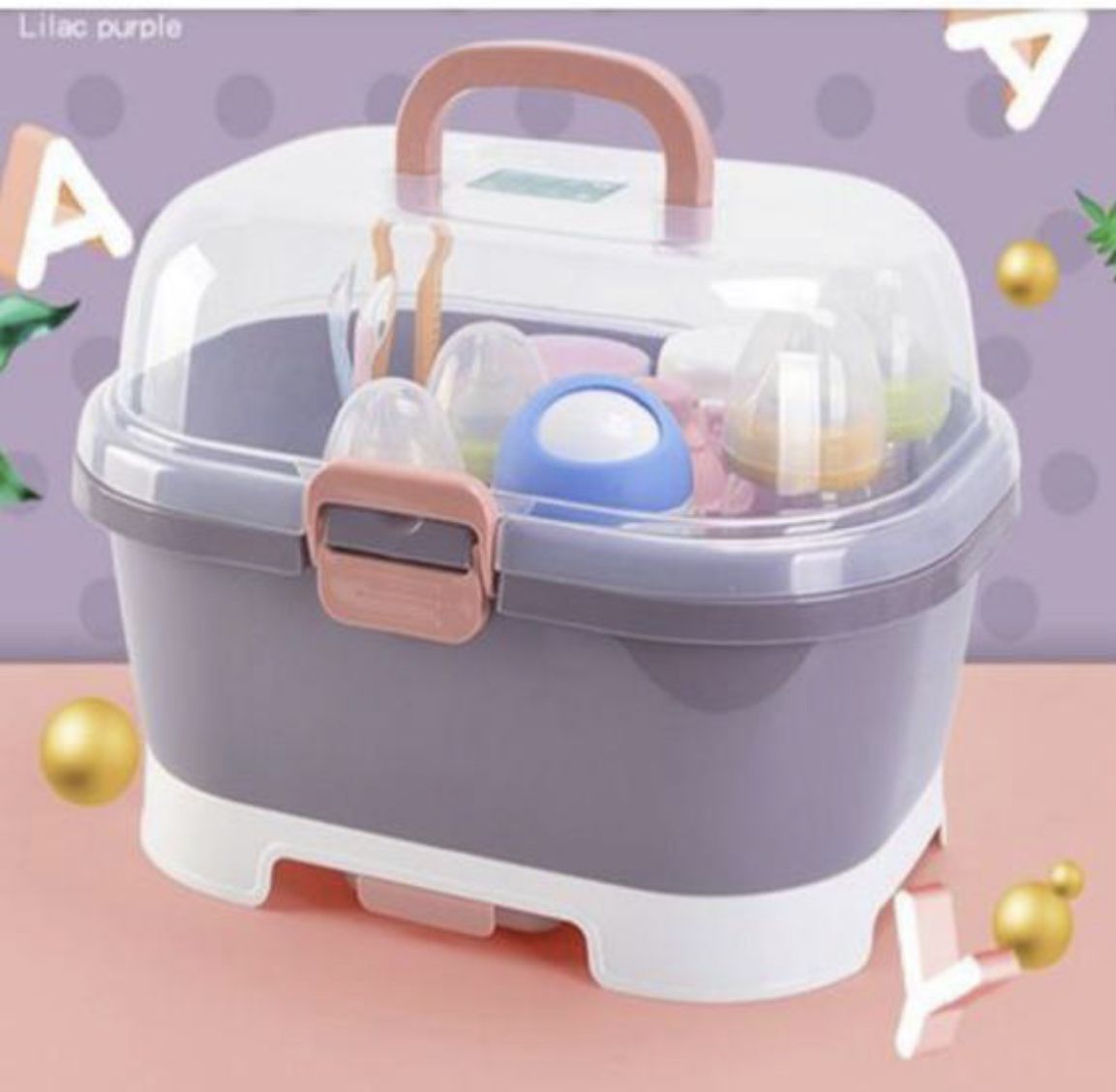 Baby Bottle Drying Rack Storage Box