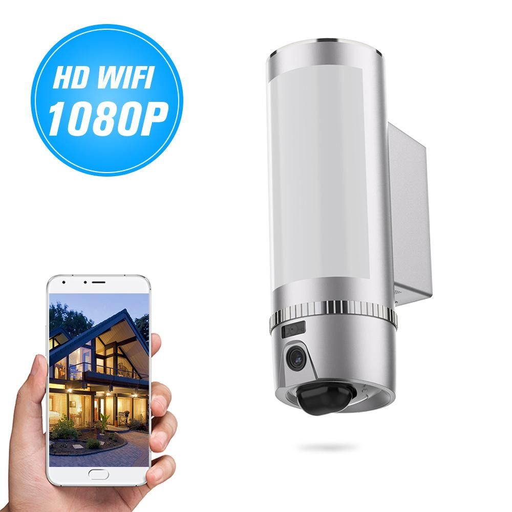 1080P Wall-Light Camera 2MP Wireless WiFi Camera  Floodlight Security Camera Two-Way Talk Motion Detection Cloud Storage Built-in Suspicious Intrusion Detection AI Algorithm