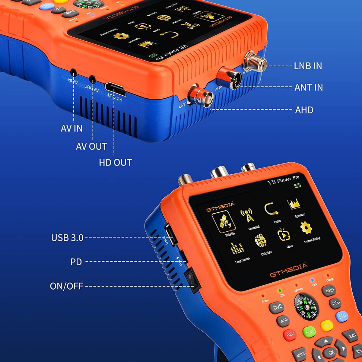 V8 Finder Pro Satellite Finder Meter SAT Finder TV Signal Finder