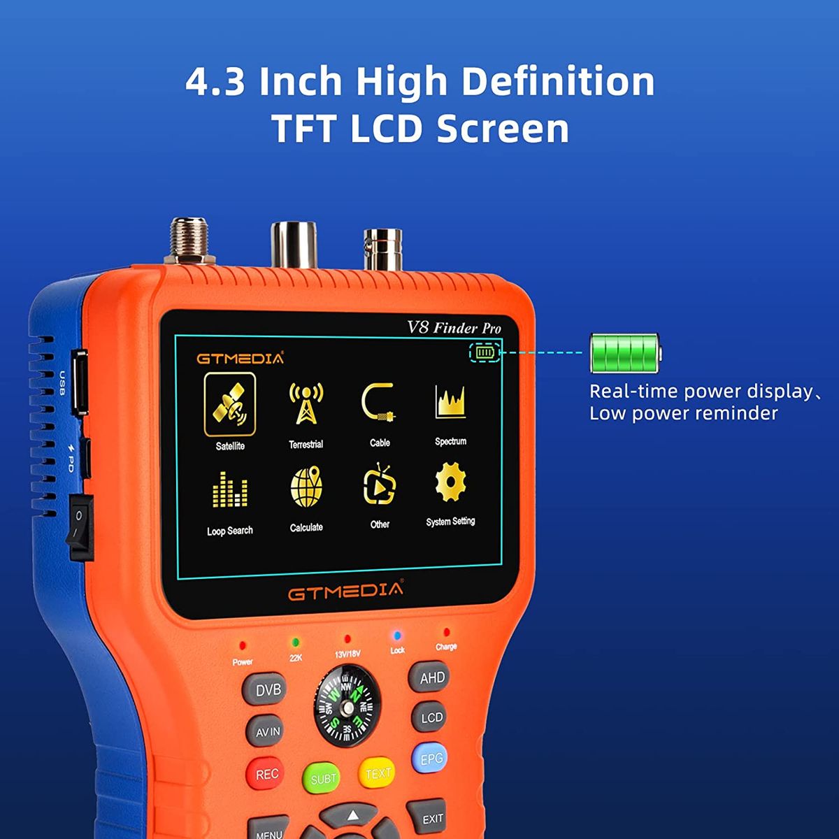 V8 Finder Pro Satellite Finder Meter SAT Finder TV Signal Finder