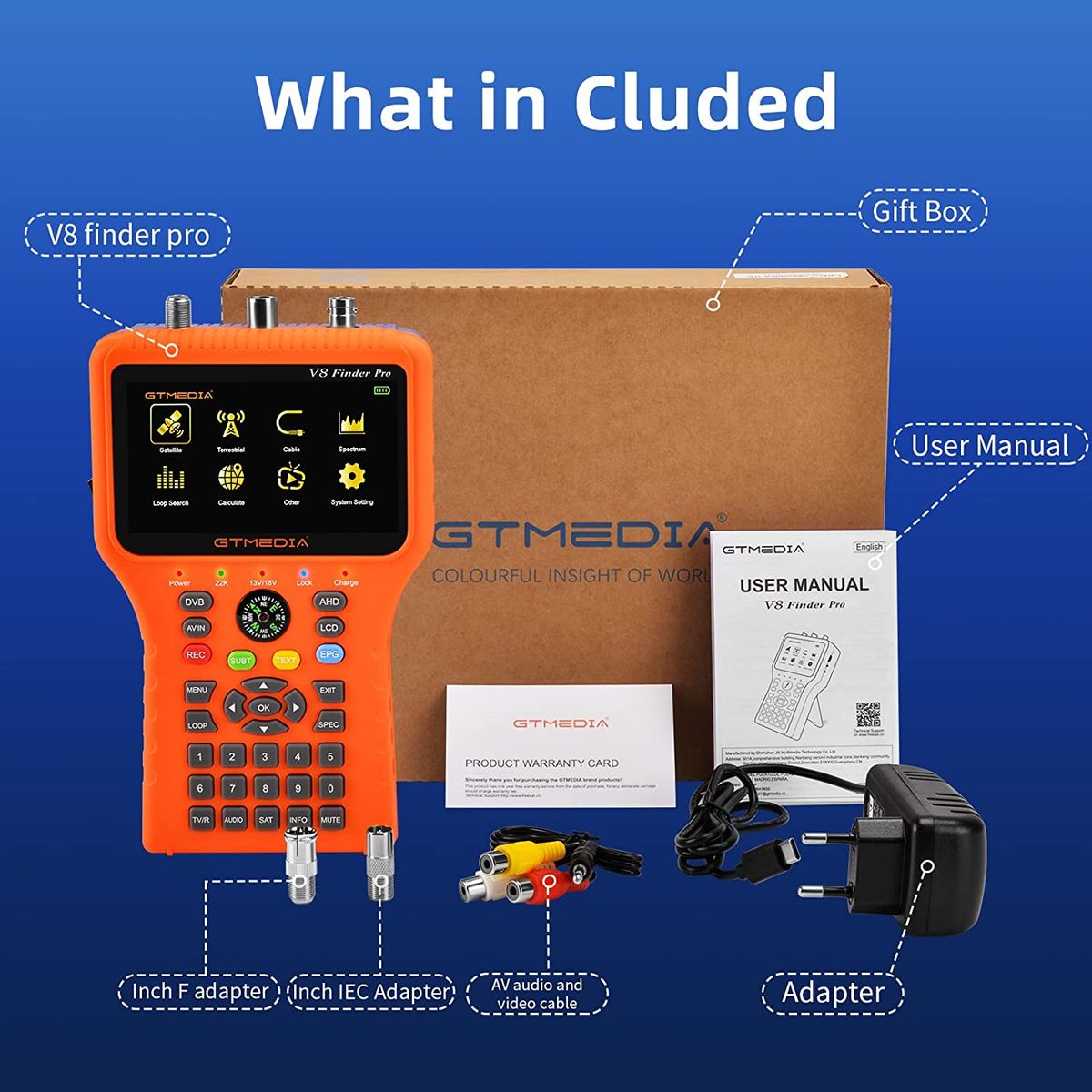 V8 Finder Pro Satellite Finder Meter SAT Finder TV Signal Finder