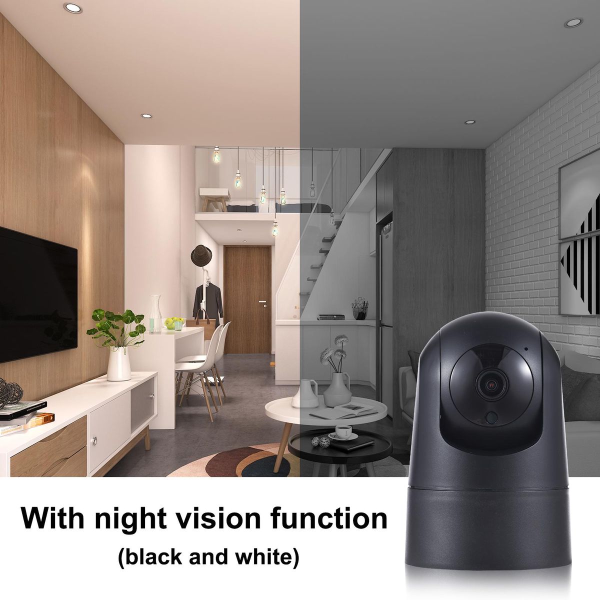 2MP Indoor Security Camera Pan Tilt Cam For Baby Monitor Smart Motion Tracking Night Vision Two-Way Audio Support TF Record Wi-Fi Home Security Pet Camera For Dog Or Cat Motion Detection & Tracking Night Vision