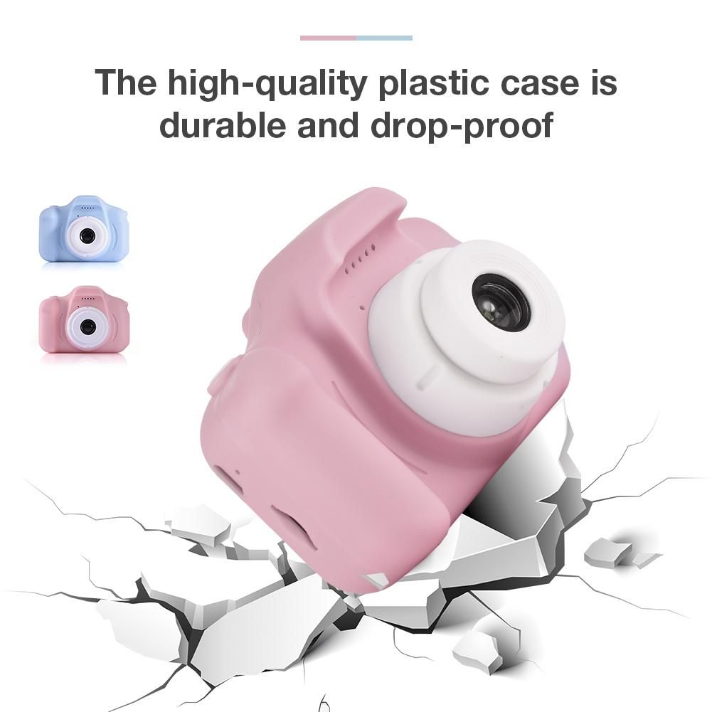 C3 Piglet Children Digital Camera Toy Take Pictures Baby Mini SLR Toy Camera Support TF Card Children's Educational Toddler Toys Pink