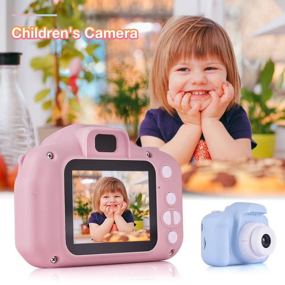 C3 Piglet Children Digital Camera Toy Take Pictures Baby Mini SLR Toy Camera Support TF Card Children's Educational Toddler Toys Pink