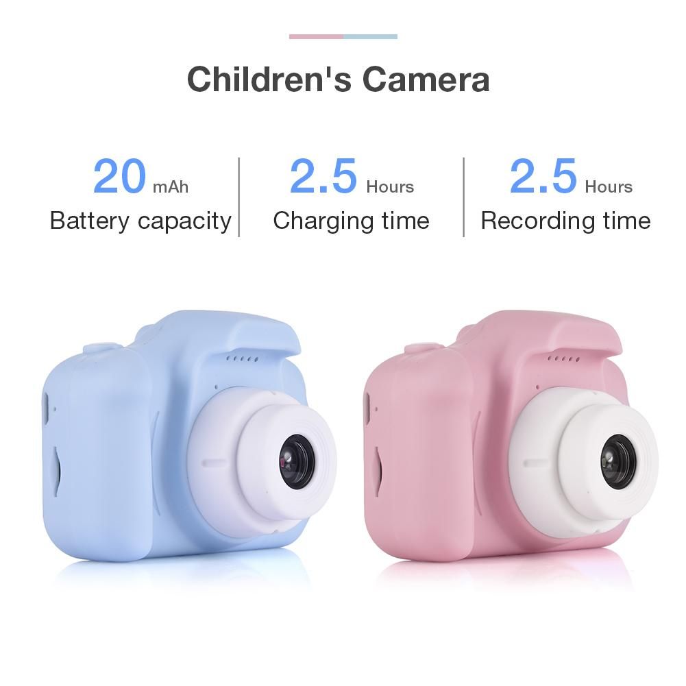 C3 Piglet Children Digital Camera Toy Take Pictures Baby Mini SLR Toy Camera Support TF Card Children's Educational Toddler Toys Pink