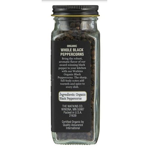 Organic Whole Black Peppercorns 2.6oz 75g