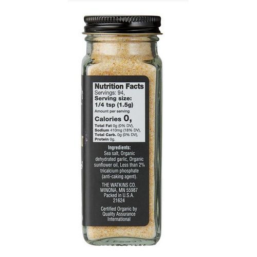 Organic Spice Jar, Garlic Salt, 4.97oz 141g
