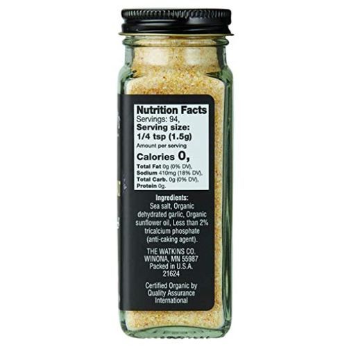 Organic Spice Jar, Garlic Salt, 4.97oz 141g
