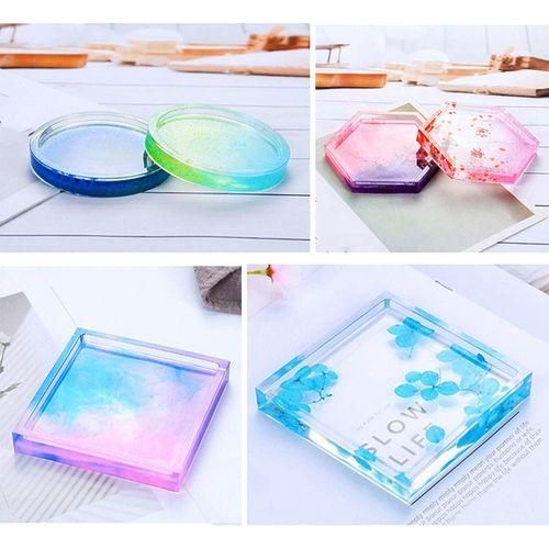 4 Pack DIY Coaster Silicone Molds For Resin,
