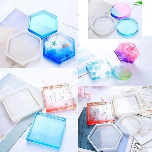4 Pack DIY Coaster Silicone Molds For Resin,