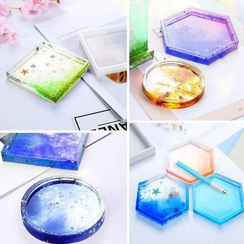 4 Pack DIY Coaster Silicone Molds For Resin,