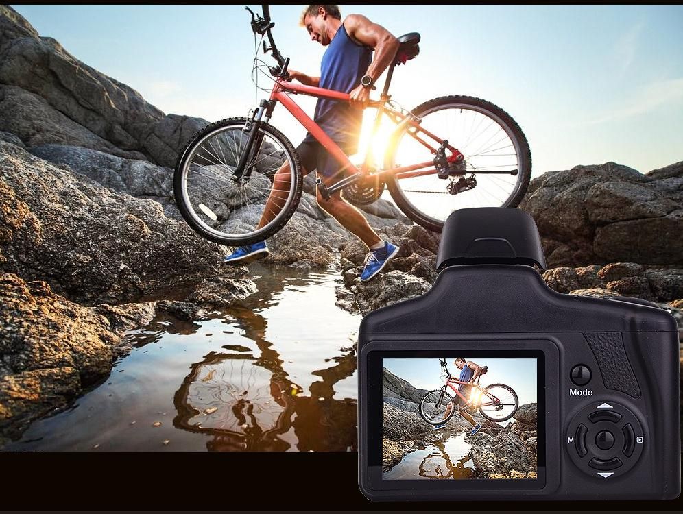 Small SLR Video Camcorder Handheld Camera 16 Million Pixel HD 1080P Digital DV Zoom Camera Support Take Pictures TV Output Black