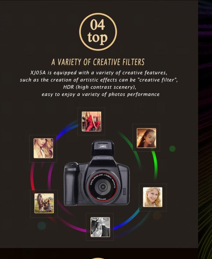 Small SLR Video Camcorder Handheld Camera 16 Million Pixel HD 1080P Digital DV Zoom Camera Support Take Pictures TV Output Black
