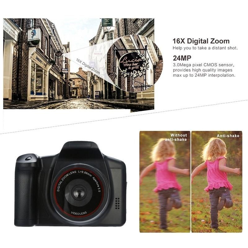 Small SLR Video Camcorder Handheld Camera 16 Million Pixel HD 1080P Digital DV Zoom Camera Support Take Pictures TV Output Black