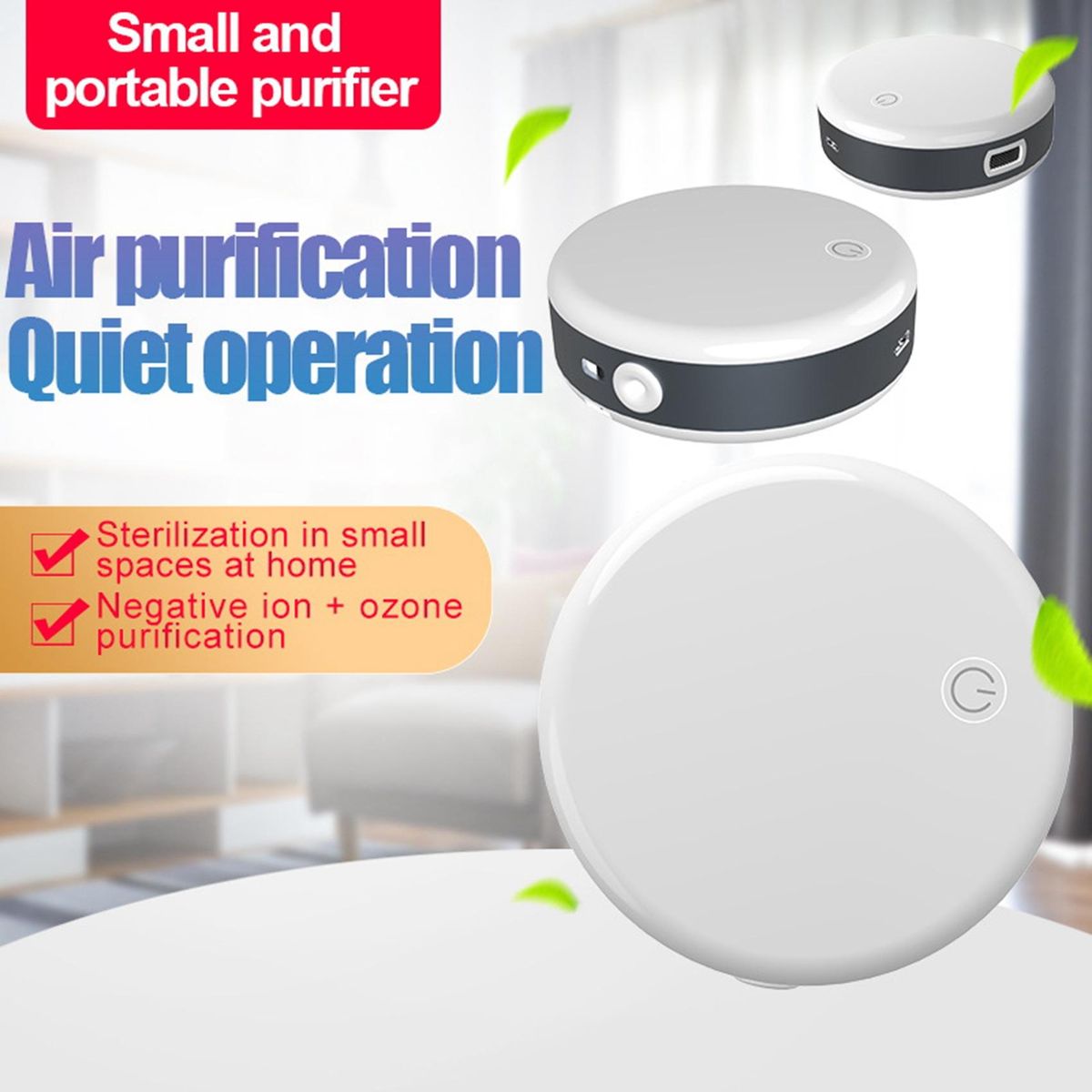 USB Portable Air Purifier Personal Mini Air Necklace Negative Ion Air Freshener No Radiation Low Noise for Home Travel