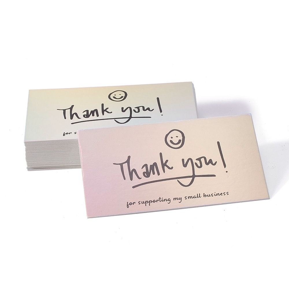 50pcs Holographic Thank You Card